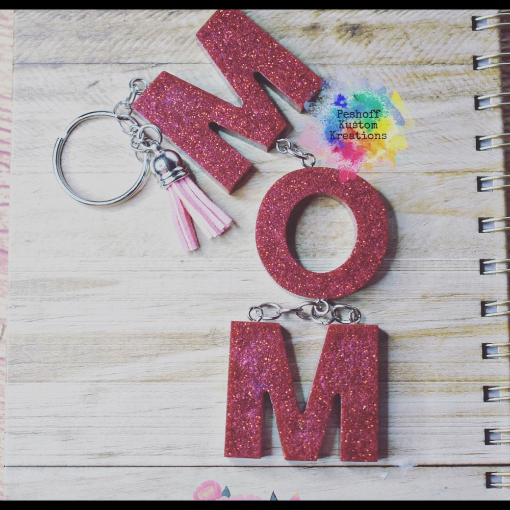 Handmade “mom” keychain!